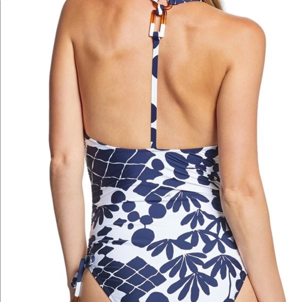 Trina Turk Bali Blossoms High Leg Swimsuit